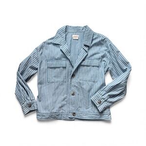 Brixton Blue and White Striped Heavy-Duty Shirt/Jacket